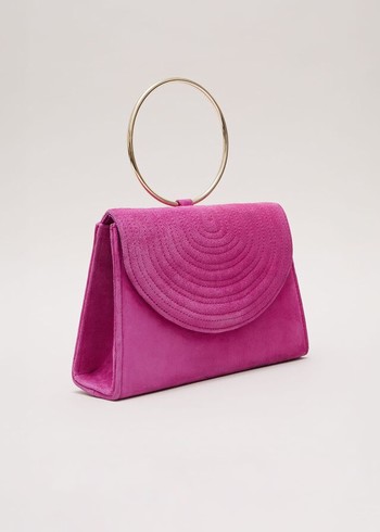 Phase Eight Ring Handle Suede Bags Pink Australia | ZB4351926